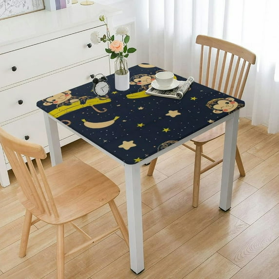 Acheng Monkey Bananas Stars Square Table Cover 100% Polyester Fiber 46*46