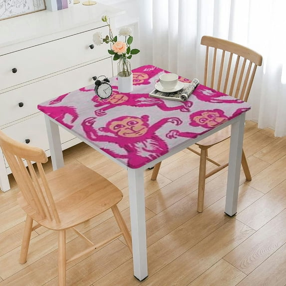 Acheng Monkey Square Tablecloth with Elastic Edge 100% Polyester Fiber 36*36