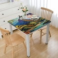thumbnail image 1 of Acheng Mountain River Palm Trees Square Tablecloth with Elastic Edge 100% Polyester Fiber 46*46, 1 of 8