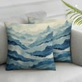 thumbnail image 1 of Acheng Mountain Throw Pillow Cushion Cover, Nature Theme a Panoramic Silhouette of The Mountains in The Morning Illustration Print, Decorative Square Accent Pillow Case,2 Pcs White, 1 of 6