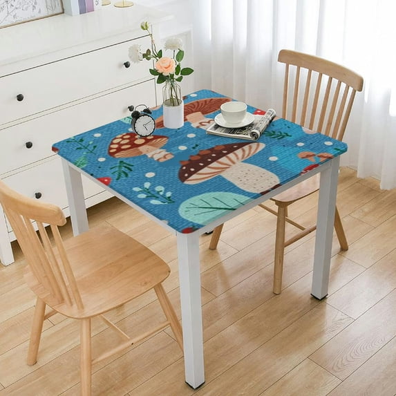 Acheng Mushroom Leaves Forest Square Tablecloth 100% Polyester Fiber 46*46