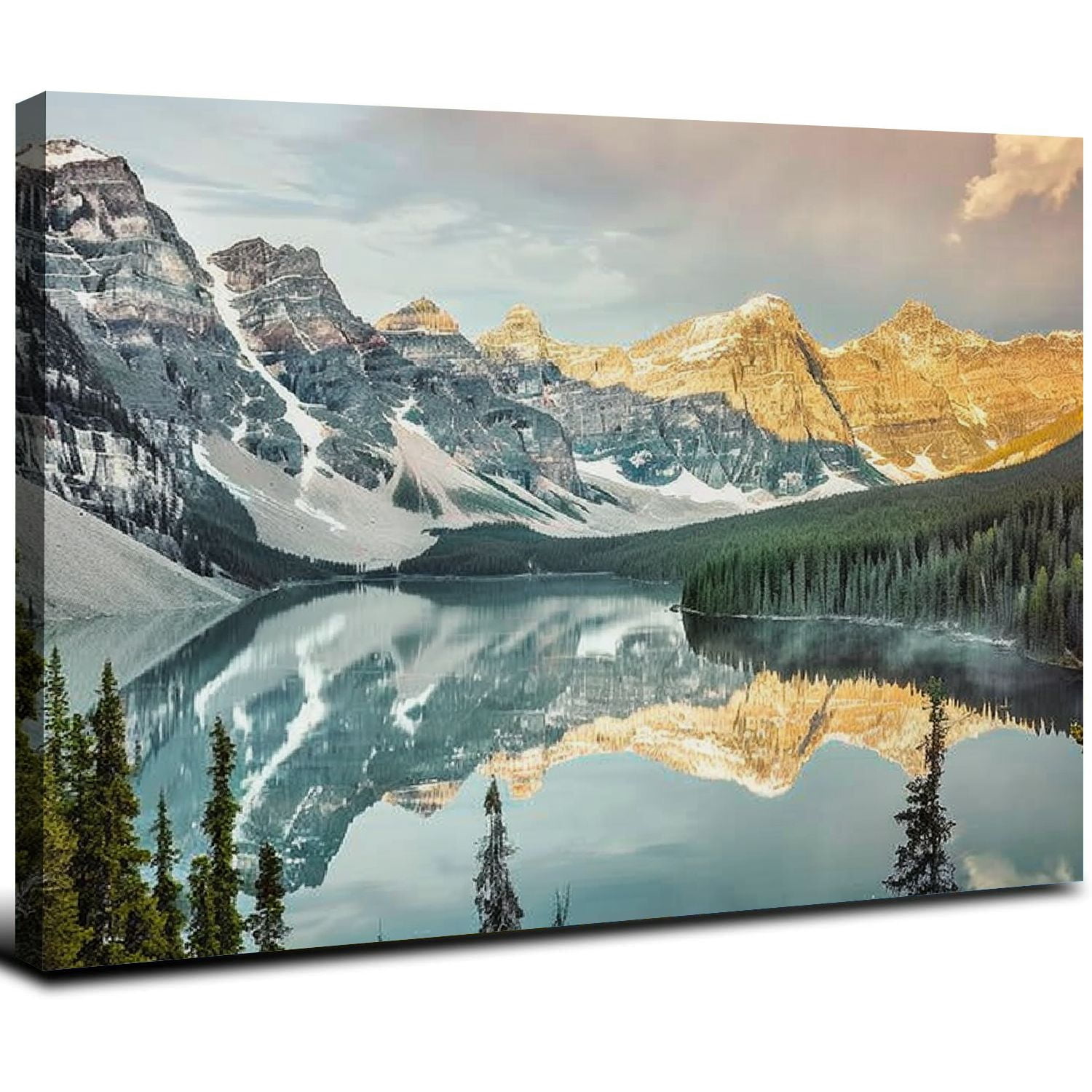Acheng Nature Wall Art Canvas Print: Lake Mountain Landscape Picture ...