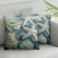 thumbnail image 1 of Acheng Nautical Coastal Pillow Covers Summer Ocean Theme Throw Pillow Covers Blue Seashell Coral Starfish Beach Outdoor Decorative Pillowcases Cushion Covers for Couch Decor,Set of 2 White, 1 of 6