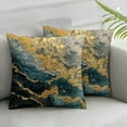 thumbnail image 1 of Acheng Navy Blue Gold Decorative Throw Pillow Covers Set of 2 Outdoor Couch Pillow Case Marble Cushion Covers Home Decor Pillow Case for Sofa Car Bedroom (Navy Blue Gold Marble) White, 1 of 6