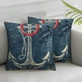 thumbnail image 1 of Acheng Navy Blue Nautical Throw Pillow Covers Coastal Anchor Rudder Beach Set of 2 Outdoor Throw Pillows Decorative Cushion Covers for Couch Bed Sofa Pillowcases White, 1 of 6