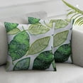 thumbnail image 1 of Acheng New Living Series Leaf Geometric Green Throw Decorative Pillow Cover Cushion Cover,&nbsp;Suitable for All Season Pillow Case for Room Bedroom Sofa Chair,2 Pcs White, 1 of 6