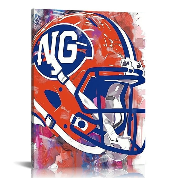 Acheng New York City Giants American Football Poster Sports Pattern Canvas Wall Art Printed Pattern Artwork Home Decor Painting 12x16 in