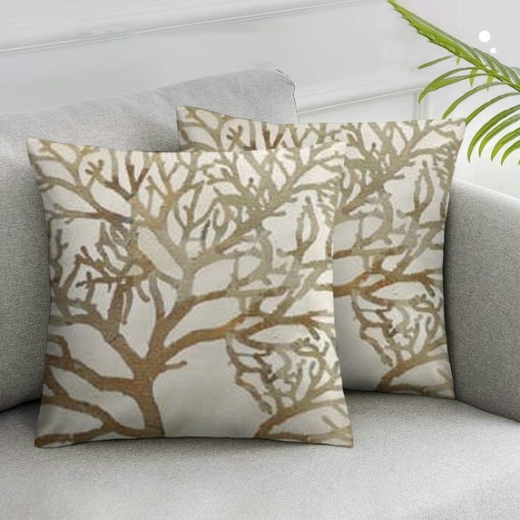 Acheng Ocean Park Theme Decorative Throw Pillow Covers Marine Animal Starfish Coral Conch Octopus Vintage Coastal Beach Sea Animals Decor Cushion Cases for Home Couch Sofa,Set of 2 White