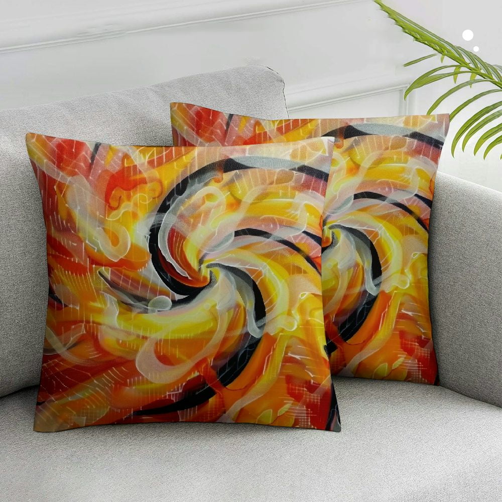 Acheng Orange Graffiti Art Decorative Throw Pillow Cover, Abstract ...