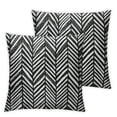 thumbnail image 1 of Acheng Outdoor/Indoor Herringbone Night Throw Pillows,  Black, 2 Count 24x24in, 1 of 7