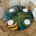 thumbnail image 1 of Acheng Palm Leaves Round Tablecloth, Tropical Jungle Palm Leaves with Charming Colors, Table Decoration for Banquet, Candy Buffet, and Dining Table 31-35, 1 of 8
