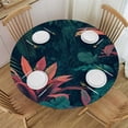 thumbnail image 1 of Acheng Palm Leaves Round Tablecloth, Tropical Jungle Palm Leaves with Charming Colors, Table Decoration for Banquet, Candy Buffet, and Dining Table 38-42, 1 of 8