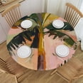 thumbnail image 1 of Acheng Palm Leaves Round Tablecloth, Tropical Jungle Palm Leaves with Charming Colors, Table Decoration for Banquet, Candy Buffet, and Dining Table 46-50, 1 of 8
