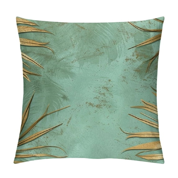 Acheng Palm Leaves with Lush Branches and Leaves Tropical Jungle Palm Leaves Plush Pillowcase White