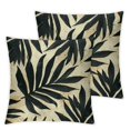 thumbnail image 1 of Acheng Palm Leaves with Lush Branches and Leaves Tropical Jungle Palm Leaves Short Plush Pillowcase Cover Set of 2 White, 1 of 7