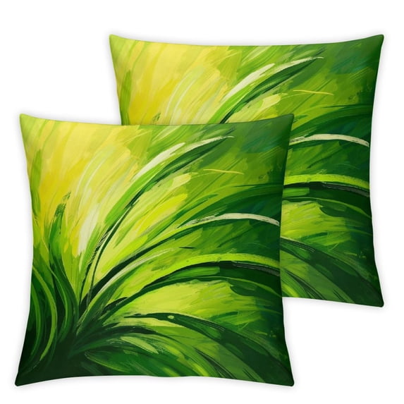 Acheng Palm Leaves with Lush Branches and Leaves Tropical Jungle Palm Leaves Short Plush Pillowcase Set of 2 White