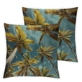 thumbnail image 1 of Acheng Palm Leaves with Lush Branches and Leaves Tropical Jungle Palm Leaves Short Plush Pillowcase Set of 2 White, 1 of 7