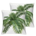 thumbnail image 1 of Acheng Palm Leaves with Lush Branches and Leaves Tropical Jungle Palm Leaves Short Plush Pillowcase Set of 2 White, 1 of 7