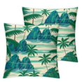thumbnail image 1 of Acheng Palm Leaves with Lush Branches and Leaves Tropical Jungle Palm Leaves Short Plush Pillowcase Set of 2 White, 1 of 7