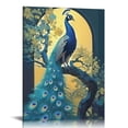 thumbnail image 1 of Acheng Peacock Wall Art Blue Peacock Tree Aesthetic Animal Wall Decor Gift Modern Canvas Painting Prints Artwork Home Decoration Framed for Bathroom Kitchen Bedroom Living Room  16x20 in, 1 of 5