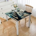 thumbnail image 1 of Acheng Pelicans Wooden Pier Serene Environment Square Tablecloth with Elastic Edge 100% Polyester Fiber 46*46, 1 of 8