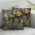 thumbnail image 1 of Acheng  Pillowcase Birds Flowers  Square Throw Pillow Covers Protector Pillow Sham Lemon Floral Branch Tree Vintage Grey Spring Summer Pillow Case with Zipper White, 1 of 6