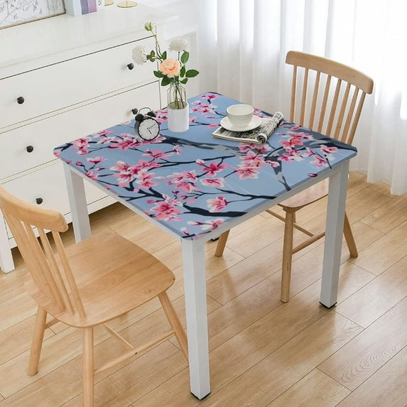 Acheng Pink Flowers Square Tablecloth 100% Polyester Fiber 36*36