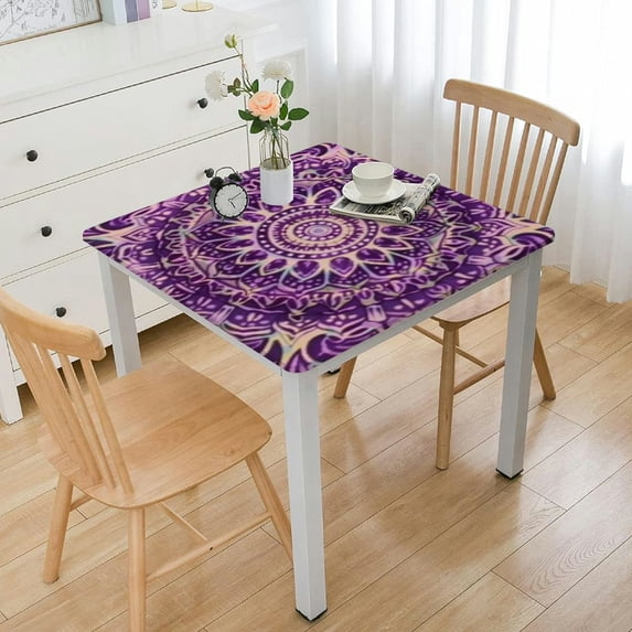 Acheng Psychedelic Art Square Tablecloth Waterproof 100% Polyester Fiber 40*40