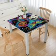 thumbnail image 1 of Acheng Psychedelic Cat Square Tablecloth for Picnic Dining Kitchen Farmhouse 100% Polyester Fiber 46*46, 1 of 8