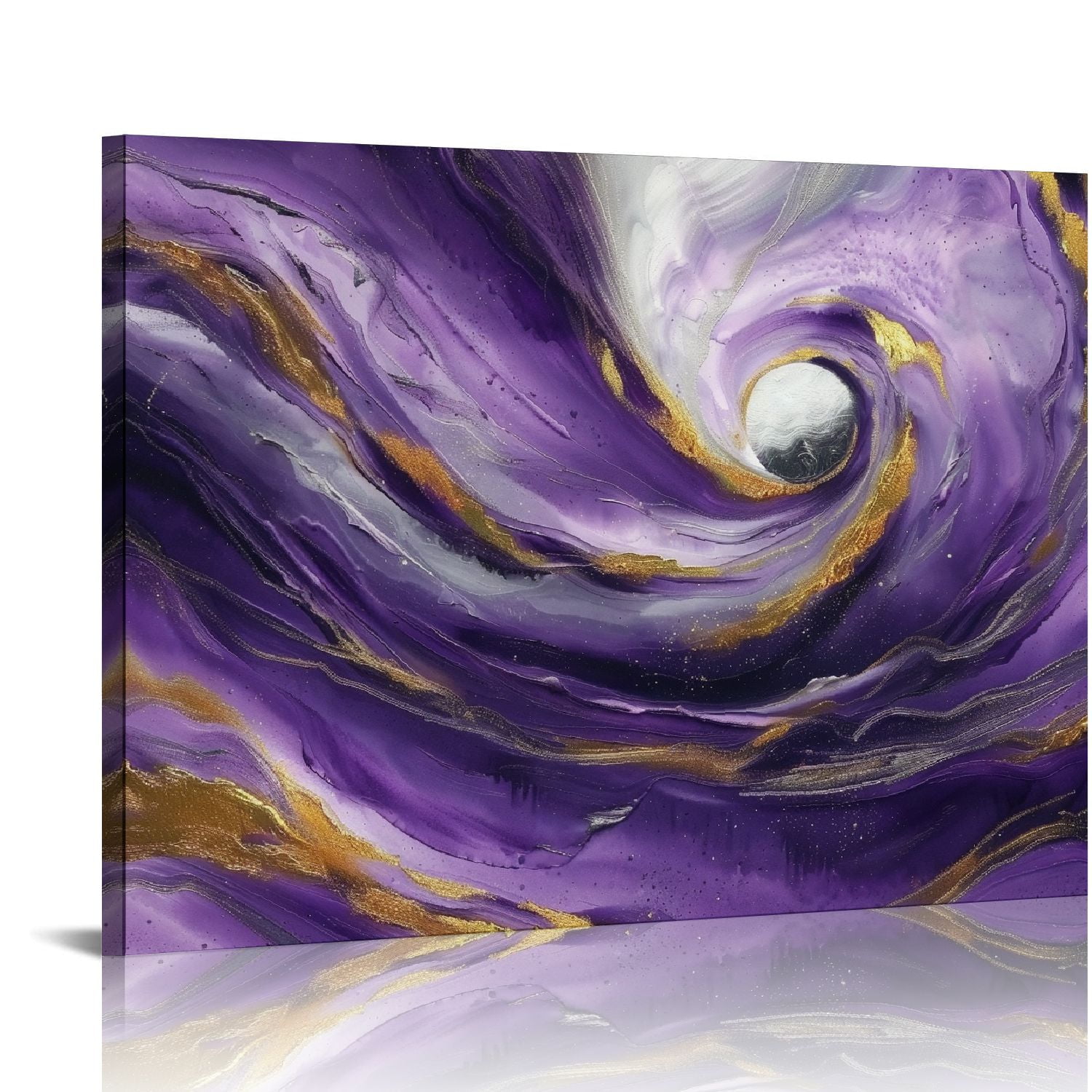 Acheng Purple Wall Art -Artwork for Living Room - Purple and Gold ...