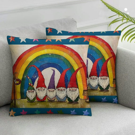 Acheng Rainbow Pride Pillow Covers, Pride Progress Pillow Case LGBTQ Throw Pillow Cover Gay Throw Pillow Cover, Love is Love Rainbow Decortaive Pillowcase for Sofa Couch Bedroom,Set of 2 White