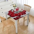 thumbnail image 1 of Acheng Red Flower Square Tablecloth Great for Home Kitchen/Parties/Holiday Dinner 100% Polyester Fiber 36*36, 1 of 8