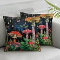 thumbnail image 1 of Acheng Red Mushroom Tropical Leaves Throw Pillow Cover Farmhouse Style Decorative Pillow Cover for Kids Adults Starry Sky Moon Butterfly Flower Pillowcase for Living Room Couch,Pack of 2,Black White, 1 of 6
