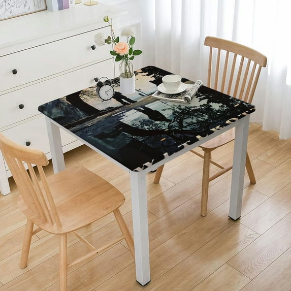 Acheng Reflection Square Tablecloth for Picnic Dining Kitchen Farmhouse 100% Polyester Fiber 46*46