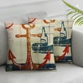 thumbnail image 1 of Acheng Retro Wood Ocean Beach Decorative Pillow Covers Nautical Anchor Compass Beach Starfish Shell Conch Jellyfish Pillowcase Summer Decor Throw Pillow Cover,2 Pcs (Ocean Nautical) White, 1 of 6