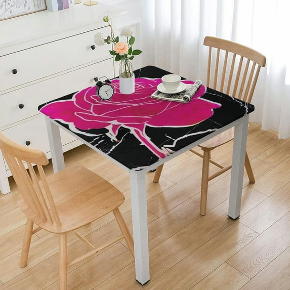 Acheng Rose Square Tablecloth Waterproof Resistant Fabric 100% Polyester Fiber 40*40