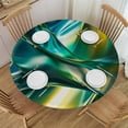 thumbnail image 1 of Acheng Round Tablecloth 0_3 (40) - Polyester Fiber, Machine Washable, Holiday Home Decor 42-46, 1 of 8