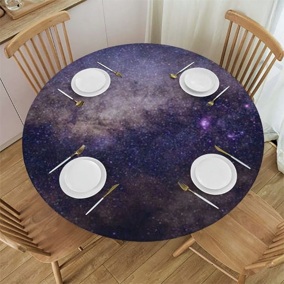Acheng Round Tablecloth, 100% Polyester Fiber, Waterproof and Wrinkle Resistant, Easy to Clean, Suitable for Round Tables of Various Sizes 60x60in