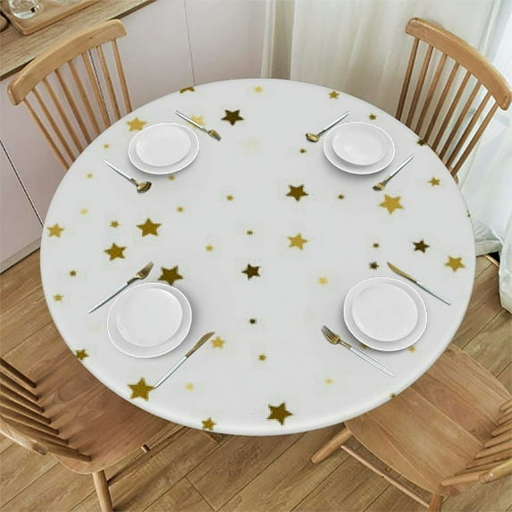 Acheng Round Tablecloth, 100% Polyester Fiber, Waterproof and Wrinkle Resistant, Easy to Clean, Suitable for Round Tables of Various Sizes 70x70in