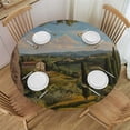 thumbnail image 1 of Acheng Round Tablecloth, Abstract Scenery Design, Polyester Fiber, Multiple Sizes, Machine Washable 31-35, 1 of 8