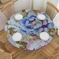 thumbnail image 1 of Acheng  Round Tablecloth, Avery Spring Garden Blooms and Buds Flannel Backed Table Cloth, Spring Hydrangea Floral 52x52in, 1 of 7