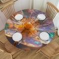 thumbnail image 1 of Acheng Round Tablecloth Large Flowers Polyester Fiber Machine Washable 38-42, 1 of 8