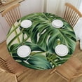 thumbnail image 1 of Acheng Round Tablecloth Palm Leaves with Lush Branches and Leaves Tropical Jungle Palm Leaves with Charming Colors 46-50, 1 of 8