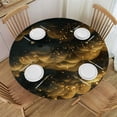 thumbnail image 1 of Acheng Round Tablecloth - The Dazzling Stars and Dreamy Night Sky - Multiple Sizes - Machine Washable 42-46, 1 of 8