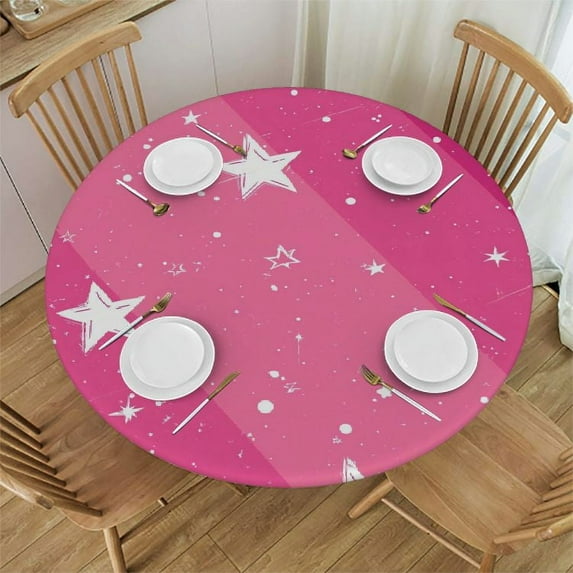 Acheng Round Tablecloth - The Dazzling Stars and Dreamy Night Sky - Multiple Sizes - Machine Washable 42-46