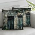 thumbnail image 1 of Acheng Rustic Throw Pillow Cushion Cover, Doors of Old Rock House French Frame Details in Countryside European Past Theme, Decorative Square Accent Pillow Case, Teal Grey,2 Pcs White, 1 of 6