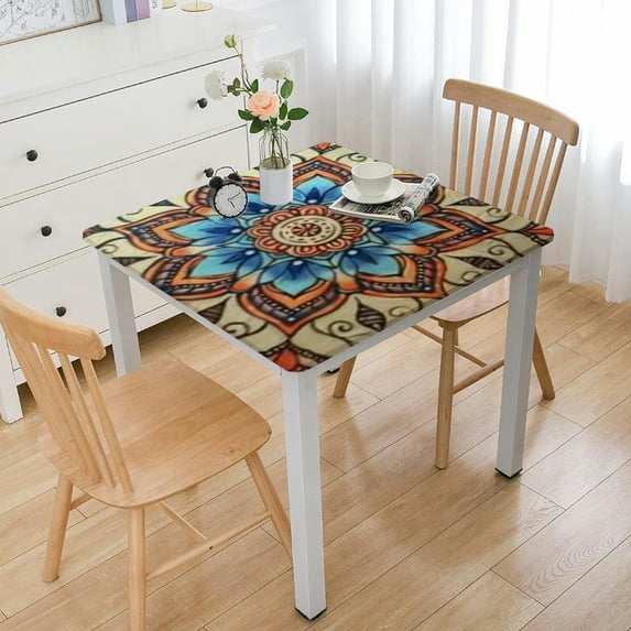 Acheng Sacred Geometry Square Fitted Table Cloths 100% Polyester Fiber 36*36