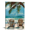 thumbnail image 1 of Acheng Sea Turtle Palm Tree Bathroom Wall Art Beach Coastal Pictures Ocean Wall Decor Nautical Canvas Prints Painting Beach Decorations Framed Artwork for Bathroom Living Room Bedroom 16x20 in, 1 of 5
