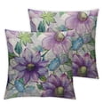 thumbnail image 1 of Acheng Seamless Spring Floral Throw Pillow Cover Transparent Purple Clematis Flowers on Climbing Twigs Decorative Square Pillow Case for Home Bedroom Living Room Cushion Cover  12x12in, 1 of 7