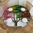 thumbnail image 1 of Acheng Seasonal Changes Round Tablecloth 100% Polyester Fiber for Picnic Dining Kitchen Farmhouse 54-58, 1 of 8